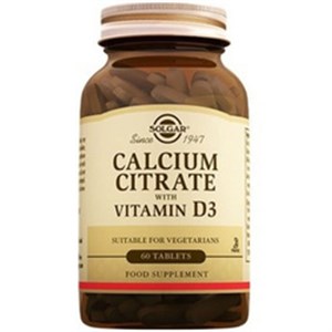 Solgar Calcium Citrat With Vitamin D3 60 Tablet Kalsiyum Takviyesi