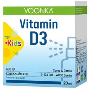 Voonka Vitamin D3 Kids Sprey 20 ML Çocuklar İçin D3 Vitamini